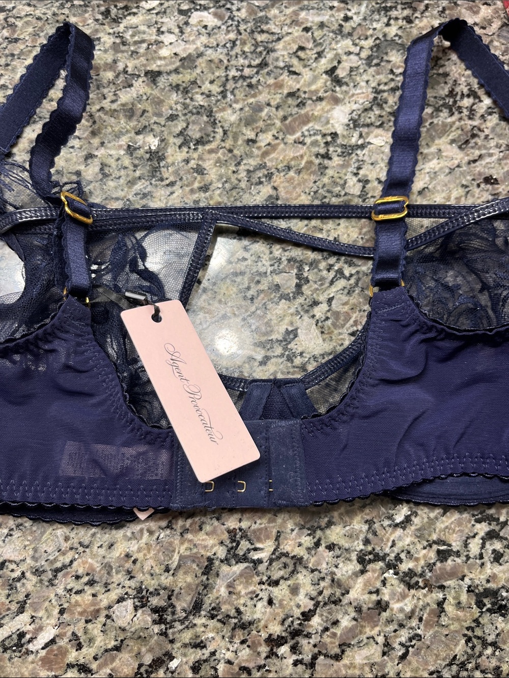 NWT Agent Provocateur Sheer Floral Embroidered Underwire Bra - Picture 4 of 8